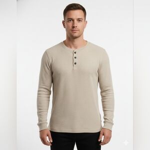 George Men's Cream Long Sleeve Shirt Size Small (34-36)